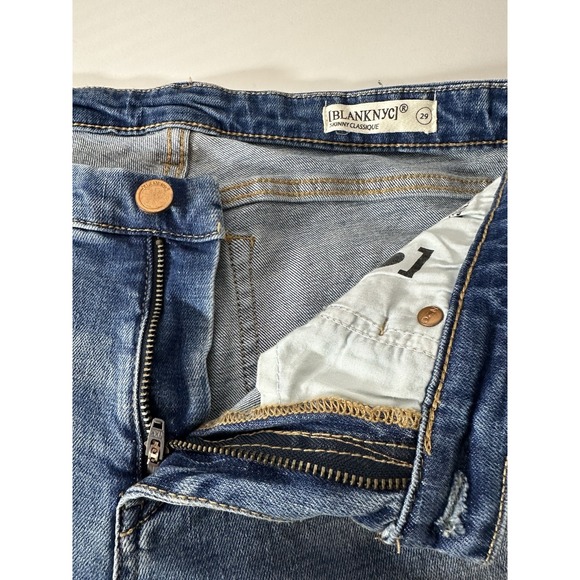 Blank NYC Jeans Women's Size 29 Blue Skinny Classic‎ Stretch Mid Rise Distressed - Picture 4 of 10